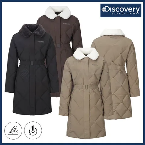 [ 롯데백화점 ]디스커버리 25FW 겨울 신상 여성 세미오버핏 멜로즈 튜브 퀼팅 다운 에코퍼 카라넥 경량 롱패딩 점퍼/자켓/보온/기능성 DXMIA DWDJ9I056