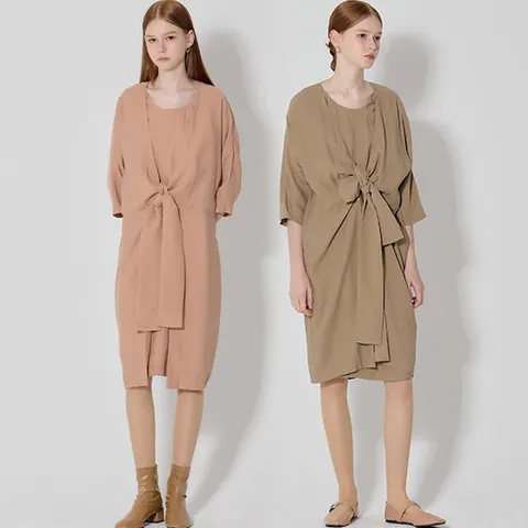 [데코][데코(DECO)] 프론트 리본 스타일 원피스 (택가격 319000