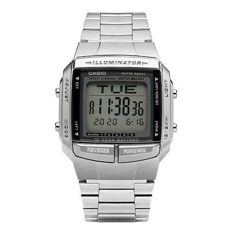카시오 DB-360-1ASDF (DB-360-1A) 데이터뱅크 디지털 스퀘어 스포츠 군인 남성 메탈시계