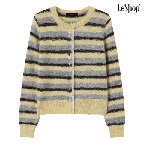 [르샵]레이스 컬러 버튼 배색 니트 가디건 (DP4CK006A)