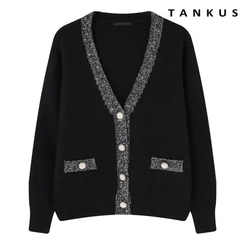 [탱커스] 페이크 포켓 스팽글 브이넥 가디건 (TX4CD001L0)