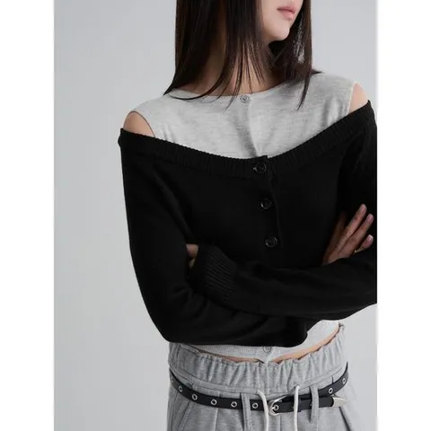 (355X5ALYQ5) [에잇세컨즈] 레이어드 카디건  블랙