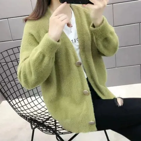 [하젤] 비아뜨 앙고라 브이넥 보들 니트 가디건_F4262