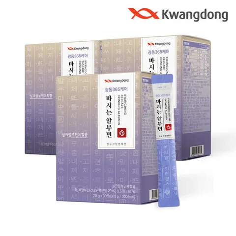광동 365케어 마시는 알부민 600g 3박스 90포