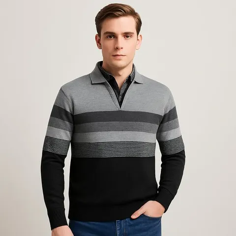 데니스골프 25FW신상 남성 밍크 본딩 레이어드셔츠(패턴)_RAQWMSP111