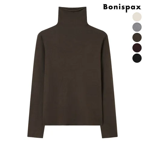 [ 롯데백화점 ][보니스팍스(여성의류)]베이직 심플 하이넥 슬림핏 니트 (XP4KT002L0)