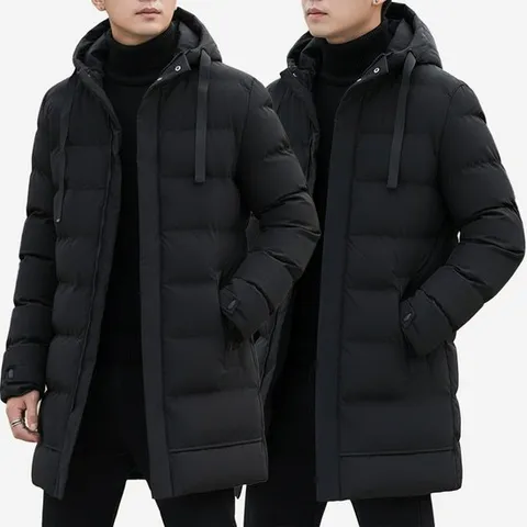 [아이에스이랩]남자 롱패딩 점퍼 코트 블랙 겨울 아우터 I4JK109