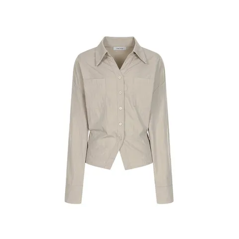 라임스토리 포켓 오픈카라 셔츠 블라우스 LJ9BL539