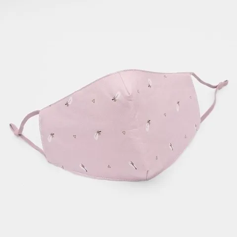 [더블유쇼핑]깃털패턴 면마스크(핑크)/빨아쓰는 입체마스크_1082