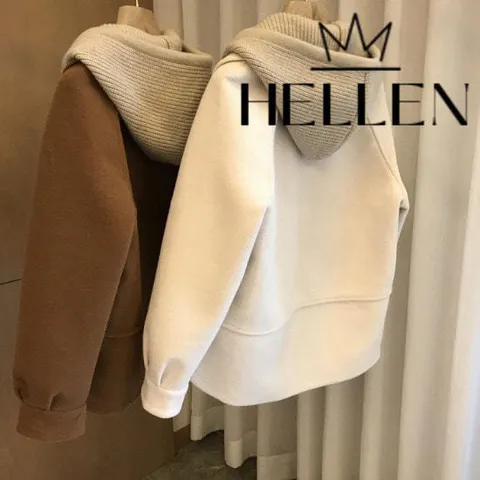 [헬렌] 간절기 코트 여성아우터 가을 봄 자코후드자켓 R-792