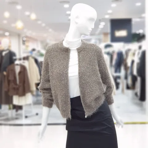 [ab.f.z]라운드 펄 집업 가디건 니트 FSPHZ4Y42K