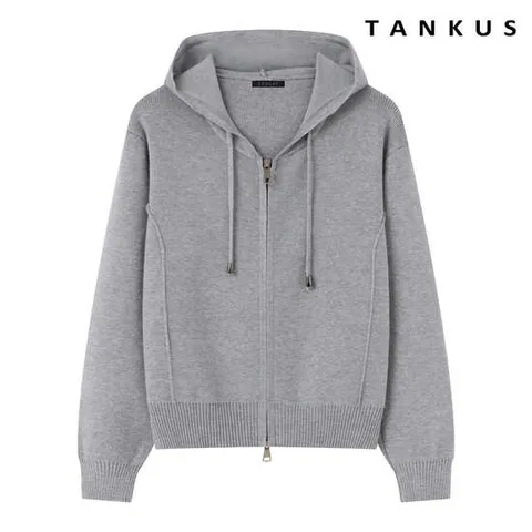 [탱커스] 후드 투웨이 집업 니트 가디건 (TX4CD005L0)