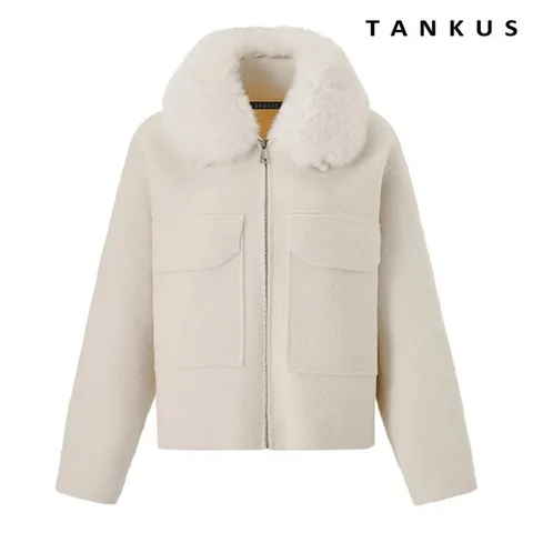 [탱커스] 퍼 카라 집업 니트 가디건 (TX4CD010L0)