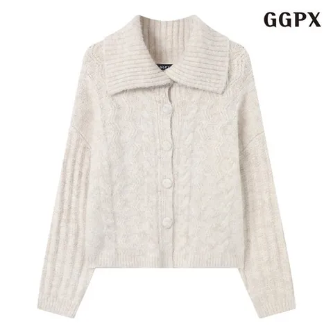 [GGPX] 세일러 카라 꽈배기 니트 가디건 (GPDCK012D)