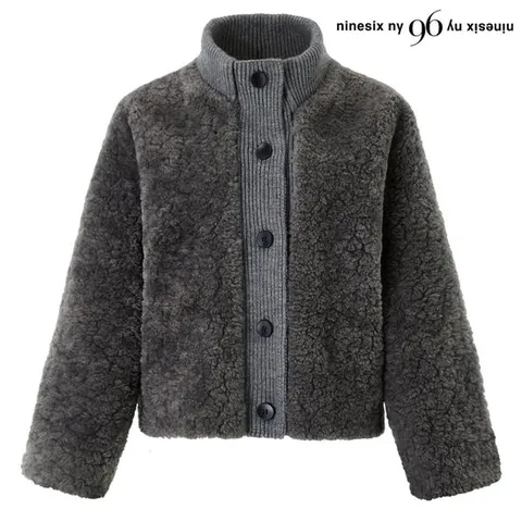 [나인식스뉴욕]양털 골지 니트 배색 데일리 자켓 (NP4JK003L0)