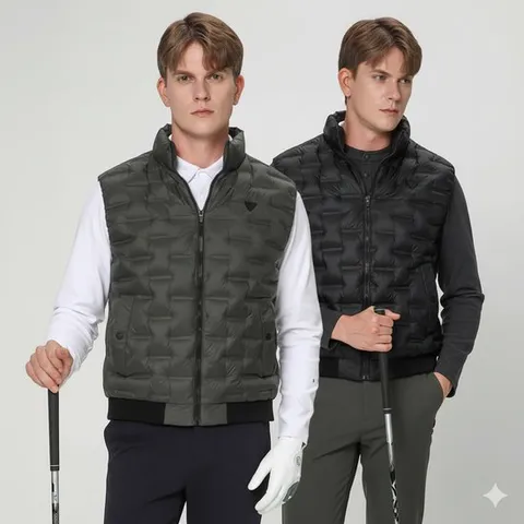 [무료배송]데니스골프 25FW신상 남성 모노그램 튜브 다운 베스트 2종택1_NAQWMDV207