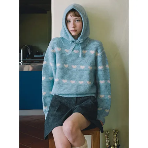 [ 현대백화점 ]올리브데올리브 하트 니트 풀오버 OK4WPA11