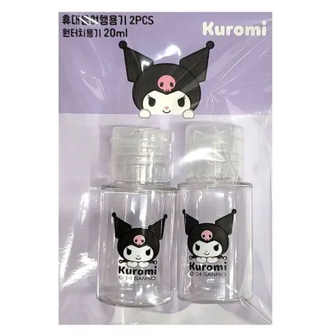 [에이치플러스몰]눌러서 바로 나오는 쿠로미 원터치 여행용기 20ml 2입