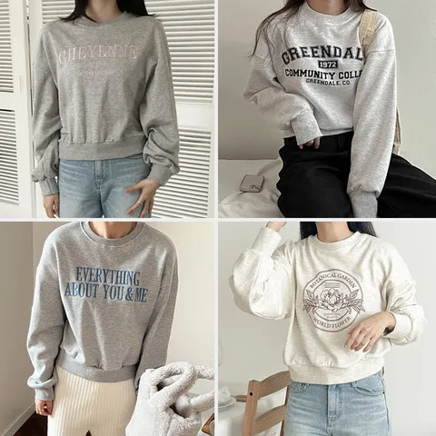 [샵앤][샵앤] [무료배송] 국산 여성 캐주얼 긴팔 맨투맨 4종 균