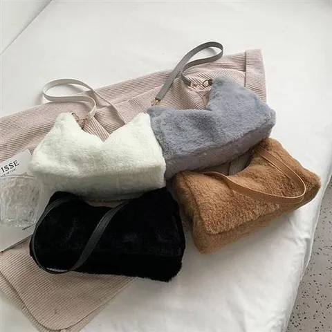 여성 인조퍼 미니 숄더백 1P 겨울 데일리백 손가방 여자숄더백