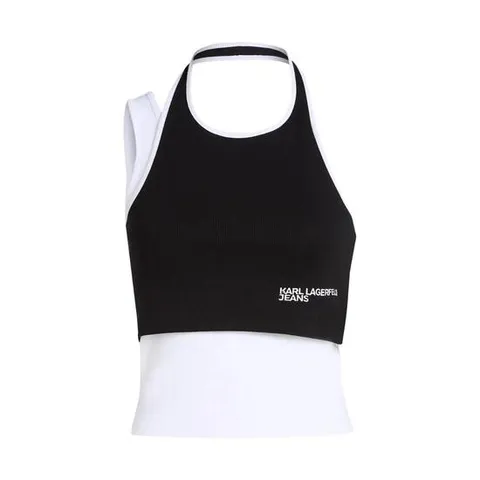 25 FW 칼라거펠트 블록 프린트 골지 티셔츠 A3W17046998 TP444043994