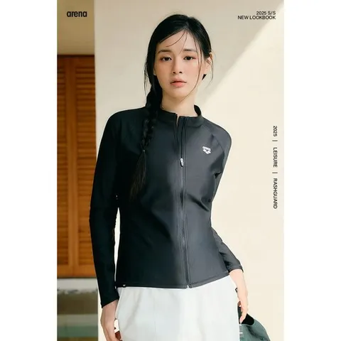 [ 롯데백화점 ]아레나 여성 365 레귤러핏 여성 집업 래쉬가드 A5BL1QR42_BLK
