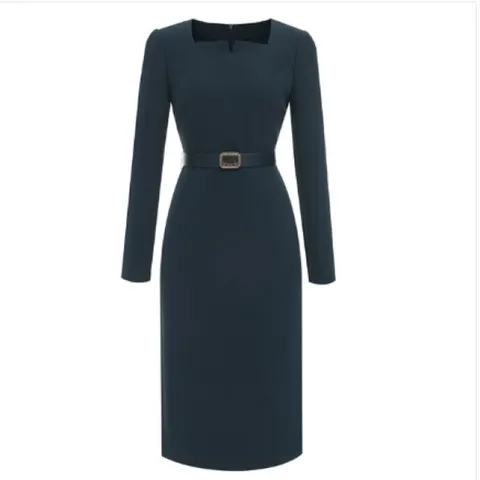 [미니멈]스퀘어넥 슬림 원피스 (MXDAWO0530 DB)_IC