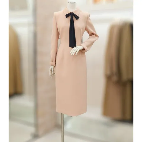 [JJ JIGOTT][JJ지고트]타이넥 슬림핏 원피스 GP3A0OP161_DG