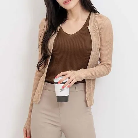 레이어드 사무실가디건 린넨 여름 얇은가디건 간절기