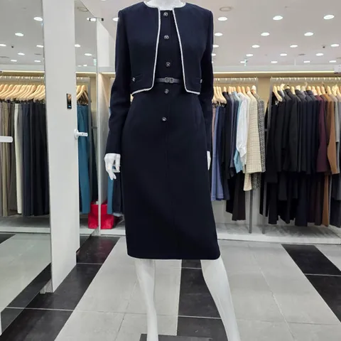 [KL]KWOPPK0200 자켓바이어스H라인원피스