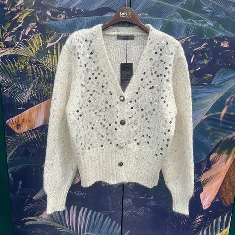 [르니앤맥코이]보카시랜덤단추스팽글브이넥가디건MM11CD712_IC