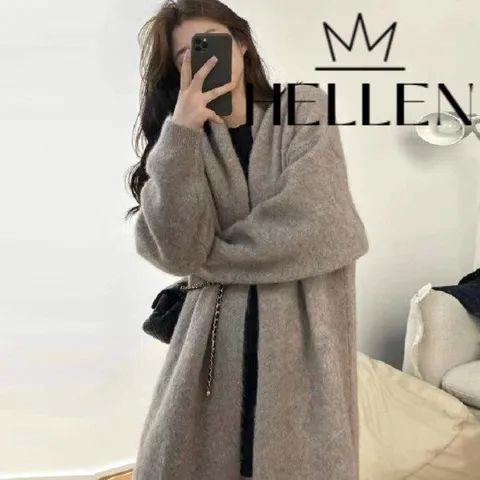 [헬렌] 여성 니트 오픈가디건 봄 가을 간절기 아우터 스테비롱가디건 O-727