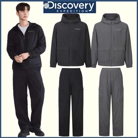 [ 롯데백화점 ]디스커버리 25FW 겨울 신상 남성 메쉬 기모 우븐자켓/팬츠 트레이닝세트 DMTR61056,DMTP61056 DONGTAN