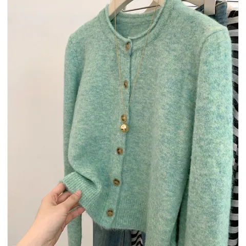 허그허그 / 민트그린티 소프트 니트 가디건