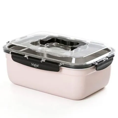 [엄지척]쉐라프 밀폐용기 직사각 손잡이 스텐 반찬통 2.9L_19408