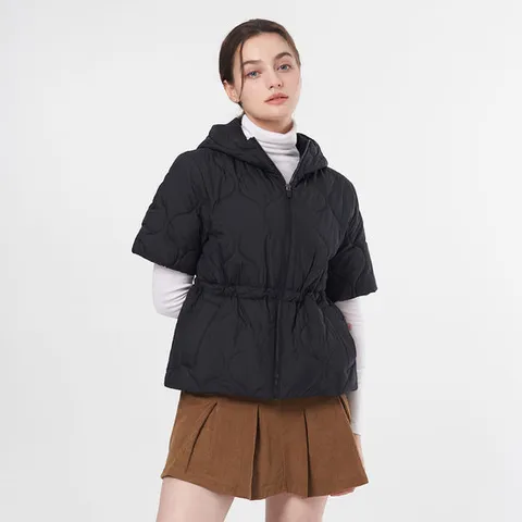 투엘라 리얼퀸 여성 골프 방풍안감 후드 반팔 경량 패딩 자켓(W6WJ01)