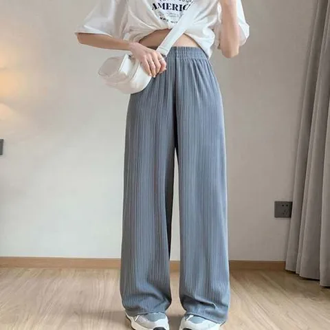 여름 밴딩 플리츠 와이드 바지 통바지 와이드팬츠
