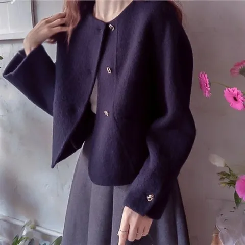 [리린][연말룩]메이럭스 알파카 &울 골드버튼 핸드메이드 자켓 [3color]