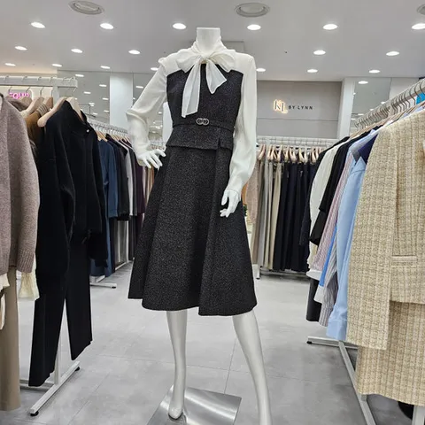 [KL]자카드플레어원피스KWOPPK0300_IC