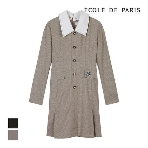 [에꼴드파리][에꼴드파리] 카_라배색 체크 원피스_RB29WOA004Z (