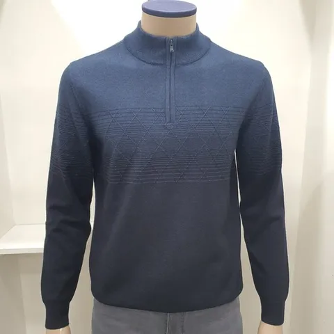 [크로커다일남성]그라데이션 아가일 하프 집업 니트 CDAAAKR3318