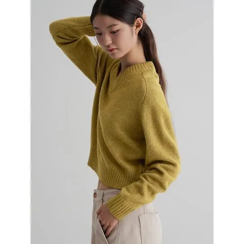 (325X51LYFJ) [에잇세컨즈] 브이넥 풀오버  올리브 그린