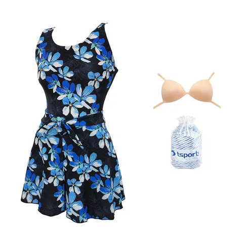 TS스포츠 여자수영복 원피스 치마 투피스 체형커버 빅사이즈 호텔 온천 스파 실내 여성수영복 G1656