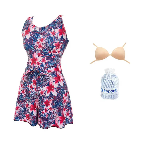 TS스포츠 여자수영복 원피스 치마 투피스 체형커버 빅사이즈 호텔 스파 온천 실내 여성수영복 G1652