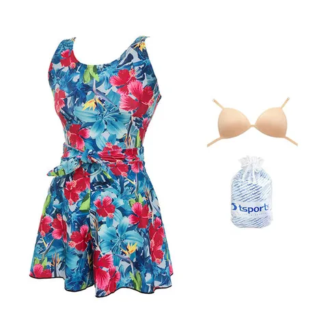 TS스포츠 여자수영복 원피스 치마 투피스 체형커버 빅사이즈 스파 온천 호텔 실내 여성수영복 G1651