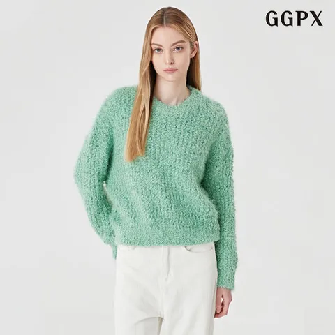 [ 롯데백화점 ]GGPX 라운드넥 베이직 날개사 데일리 긴팔 니트 (GODKT002D)