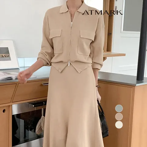ATMARK 빅포켓투웨이집업+스커트SET_AA56SE004G