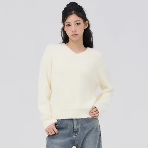 여성 V-NECK 날개사 스웨터-EFRG5272D0A
