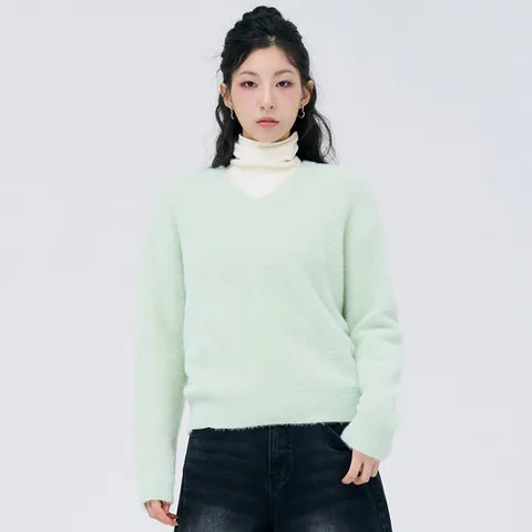 여성 V-NECK 날개사 스웨터-EFRG5272D0S