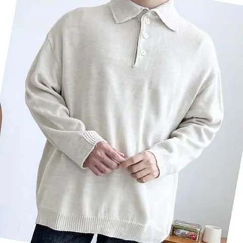 남자 빅카라 단추니트 디자인 운동복 카라티